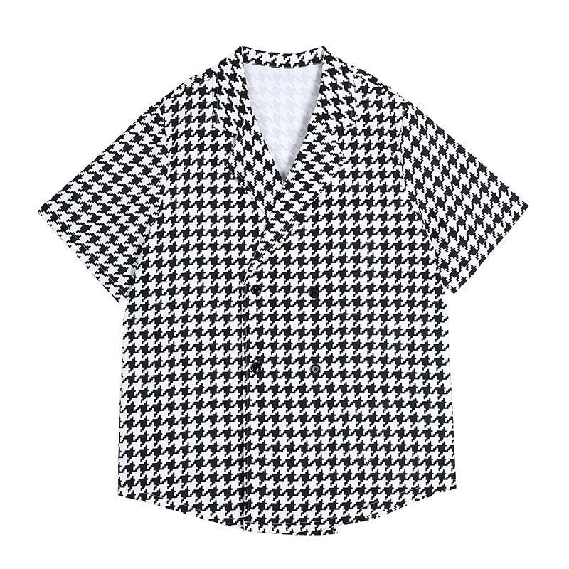 Men's Half Sleeve Plaid Suit Coat