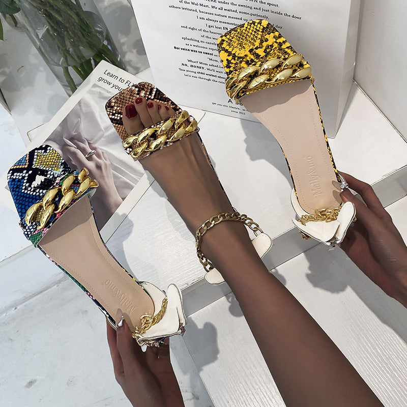 Sandals Women Fashion Temperament Toe Bag Heel