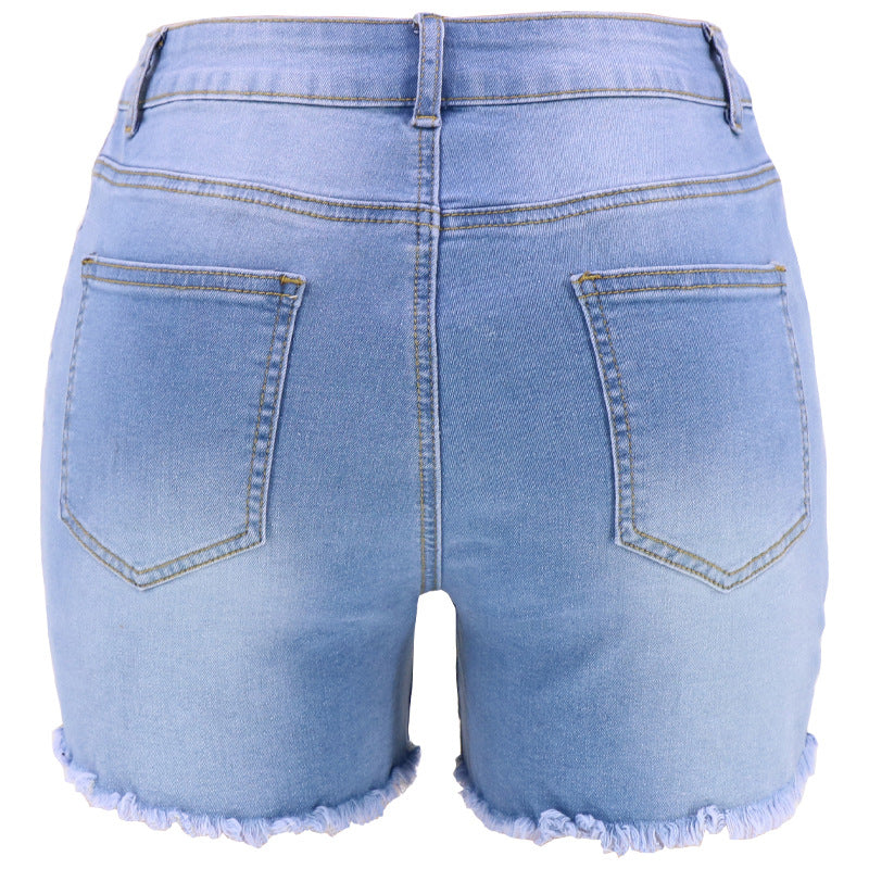 Stylish Minimalist Slim Fit Womens Denim Shorts