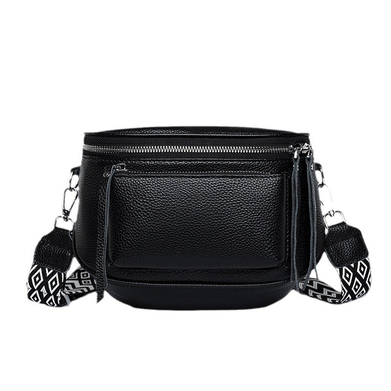 New First Layer Cowhide Saddle Bag Large Capacity Shoulder Bag