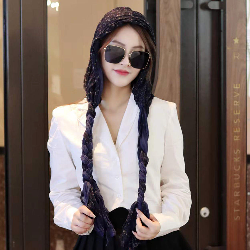 Hand-woven Hair Braid Scarf Girls Fashion Thin Scarf