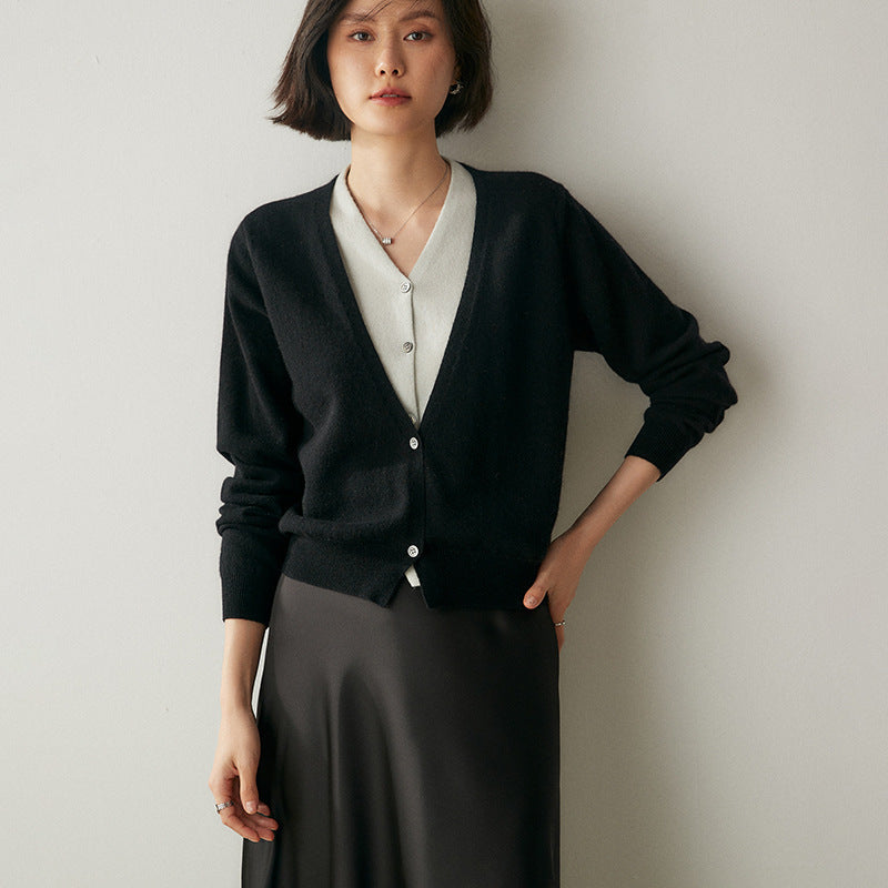 Women's Fake Two-piece V-neck Sweater
