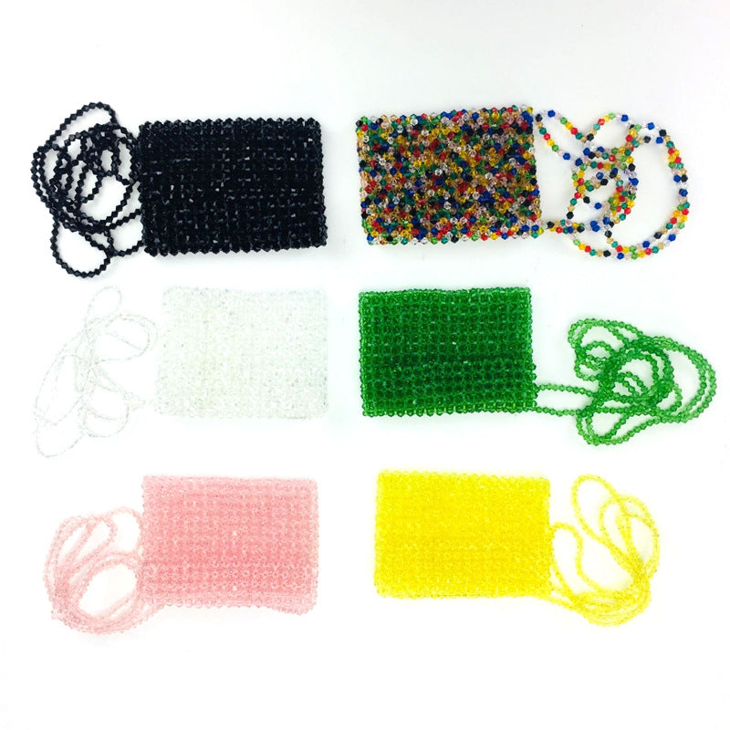 Multicolor Crystal Beaded Mini Crossbody Handbag