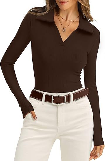 V-neck Rib Knit Sweater Slim Fit Fallwinter Top