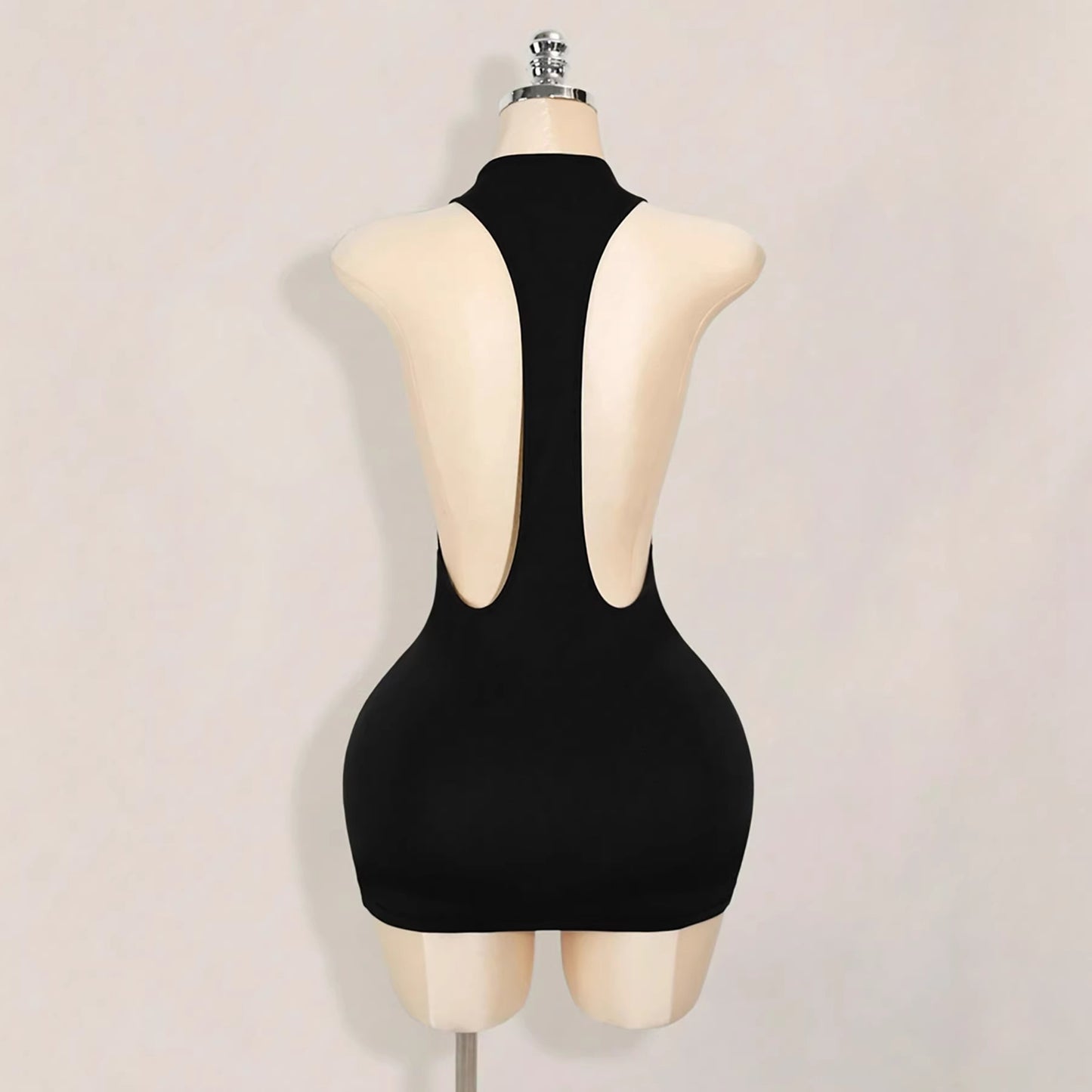 Sheer Low-cut Backless Hip-hugging Dress