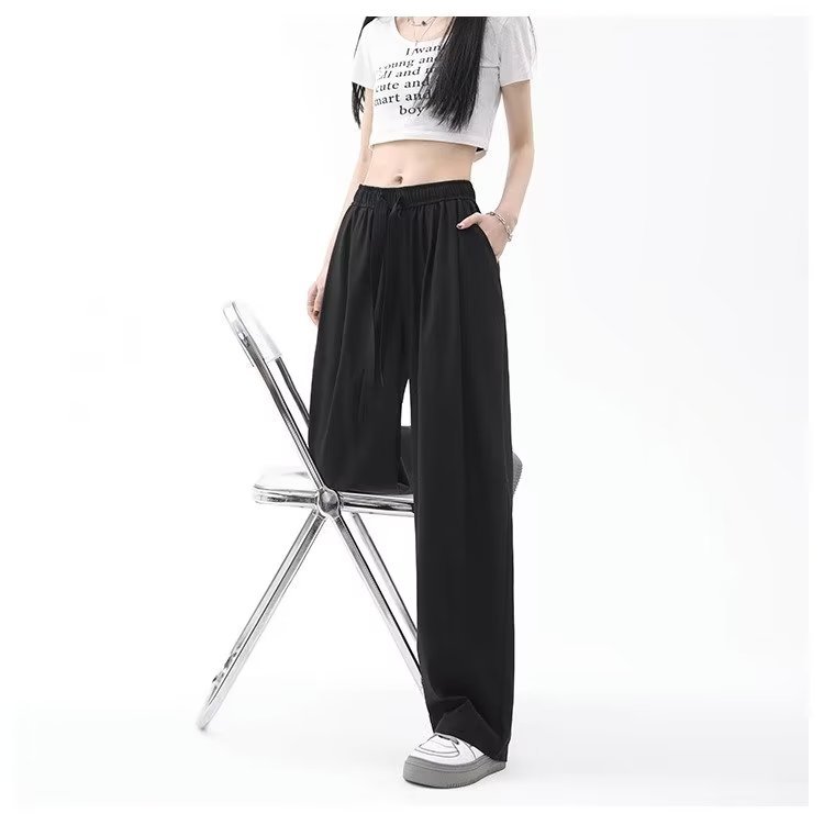 Quick-drying Ice Silk Wide-leg Retro Sports Casual Pants