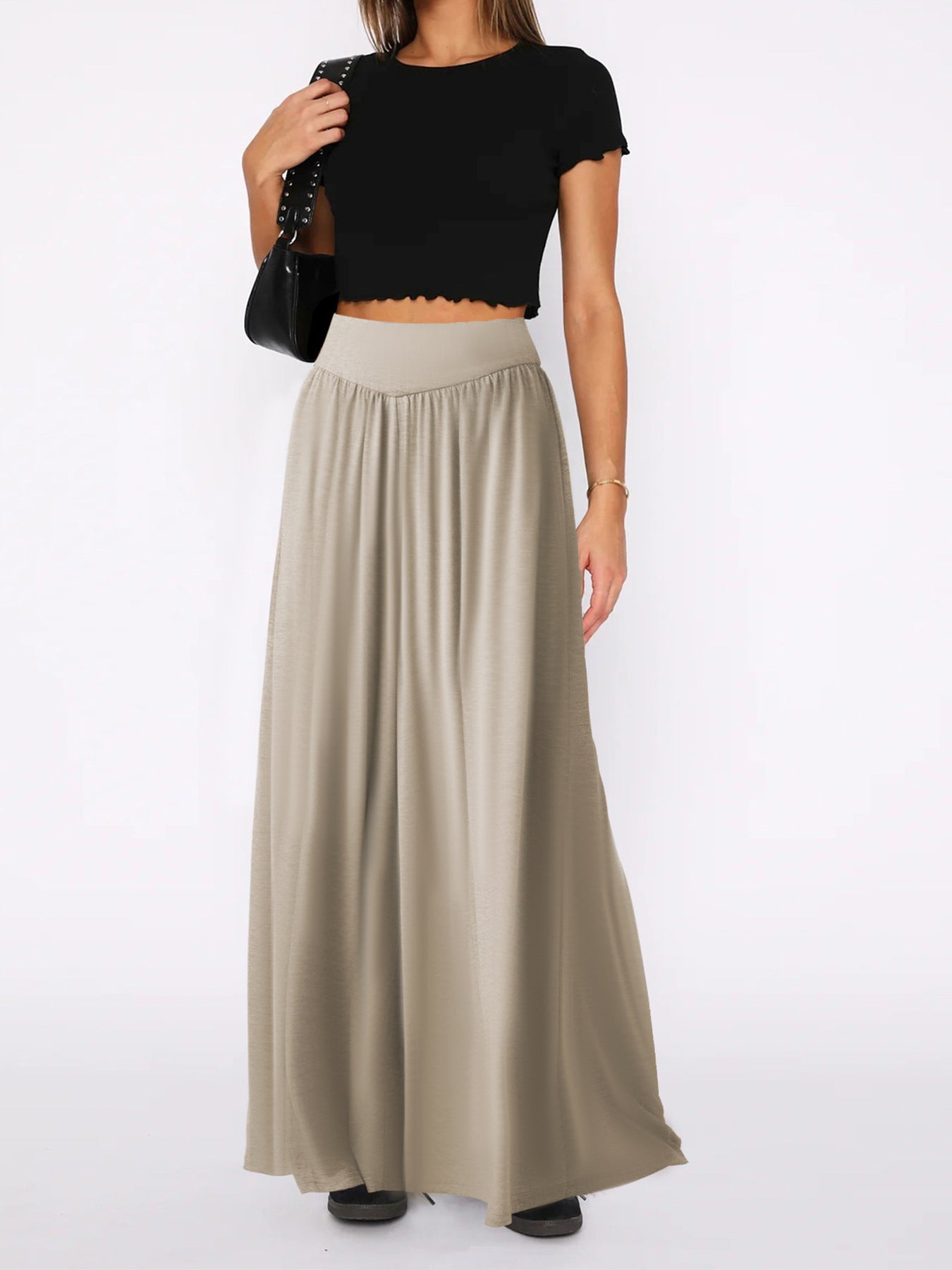 Loose-fitting Dance Draping Effect Pants High Waist Wide Leg