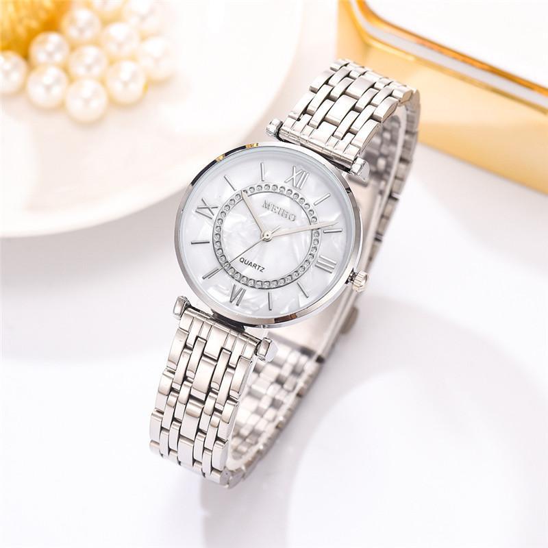 Ladies Diamond Steel Band Simple Quartz Watch