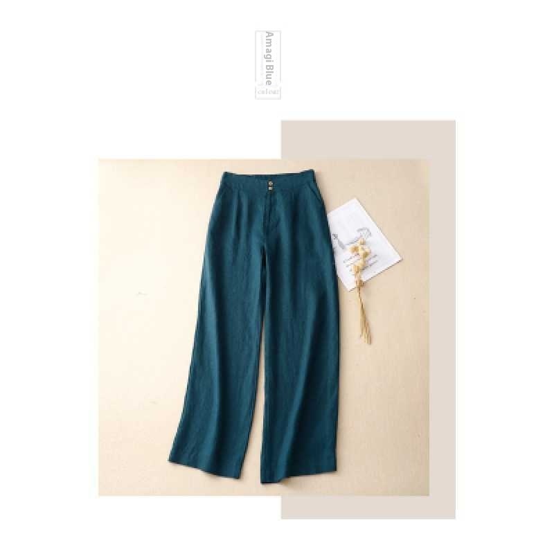 Summer Straight-leg Pants Slimming Versatile Women's Pants Linen Pants