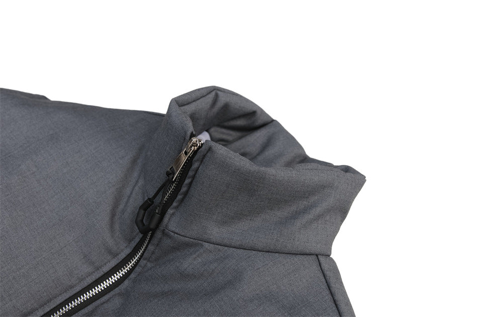 Stand Collar Detachable Loose Cotton Jacket