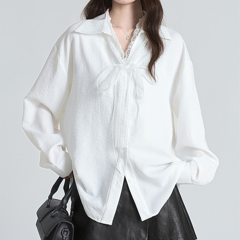 Lace Streamer Long Sleeve Shirt For Women