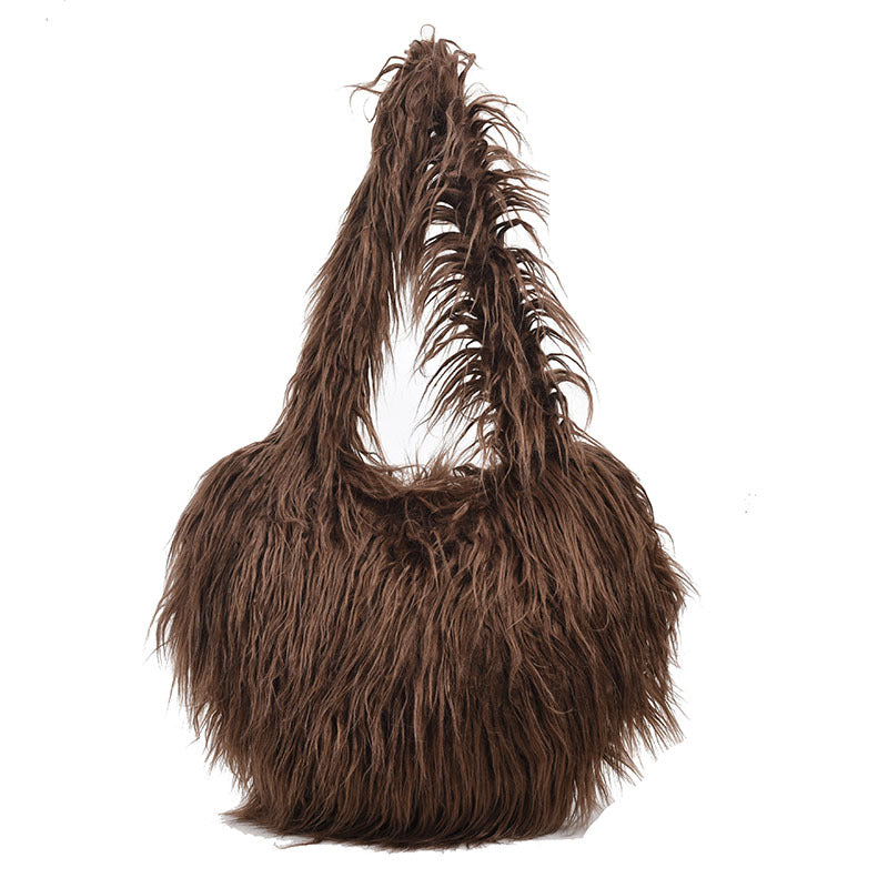 Women's Plush Retro Love Shoulder Bag