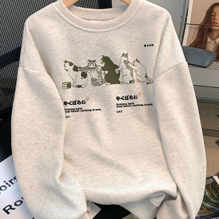 Efterår/Vinter Sweater Dame Printet Koreansk Stil