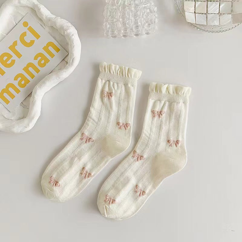 White Lace Fall Socks Ins