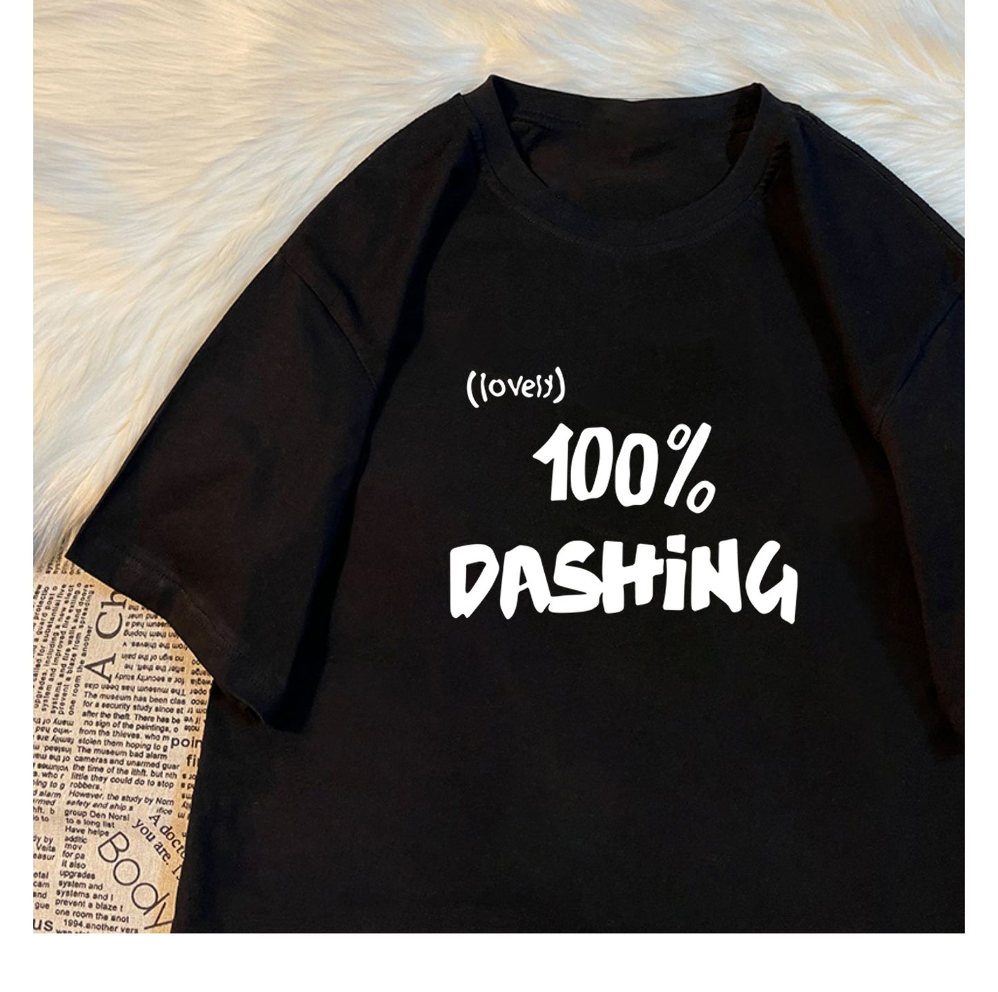Womens Short-sleeve Top With Letter Print
