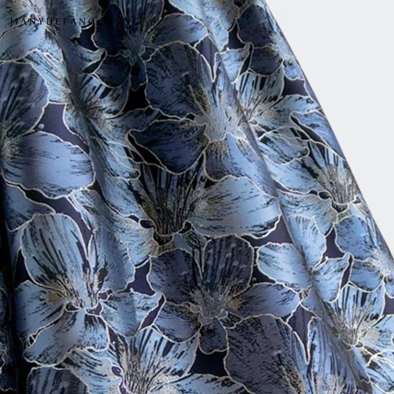 Women's High Waist Slimming Jacquard Midi Skirt