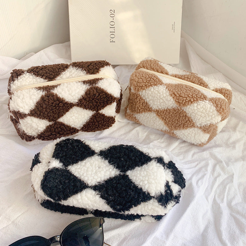 Niche Design Plaid Plys Penalhus Stor Opbevaringstaske