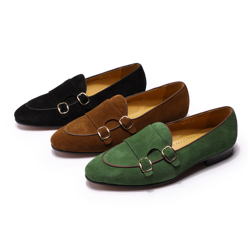 Frosted Leather Cow Suede High-end Dinner Wedding Leather Shoes