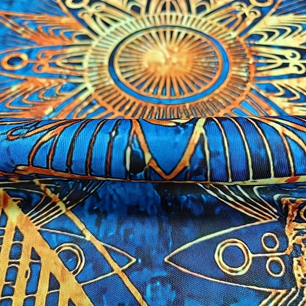 Women's Mid-length Printed Collarless Long Sleeve