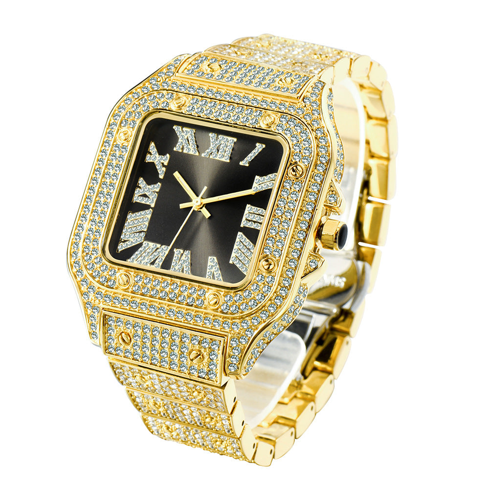 Fashion Hip Hop Diamant Fuldt Diamant Firkantet Herreur