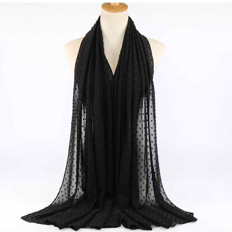 Chiffon folk style ball scarf