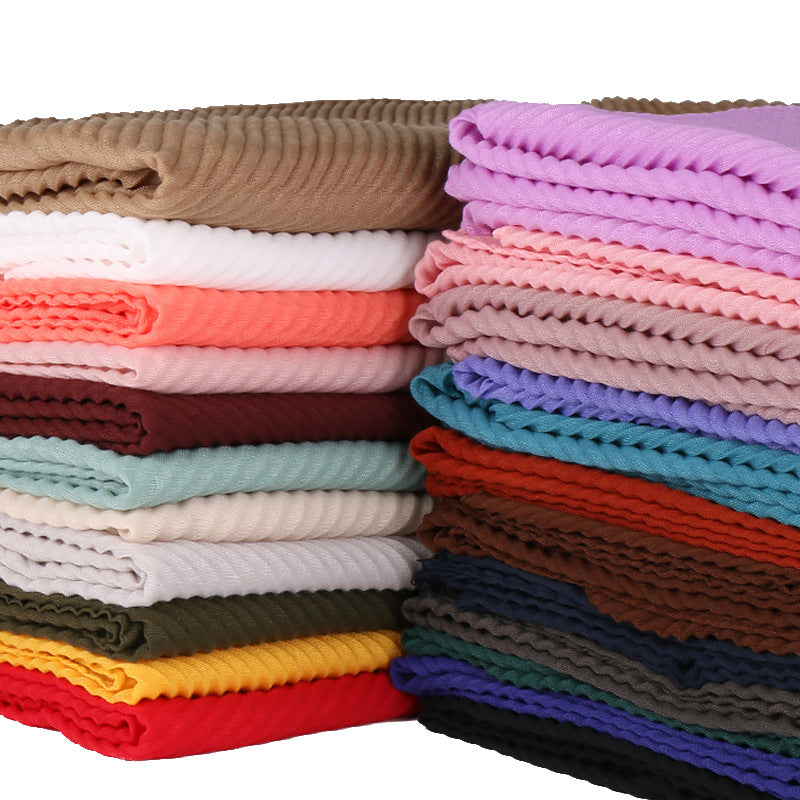 Pleated cotton women's scarf