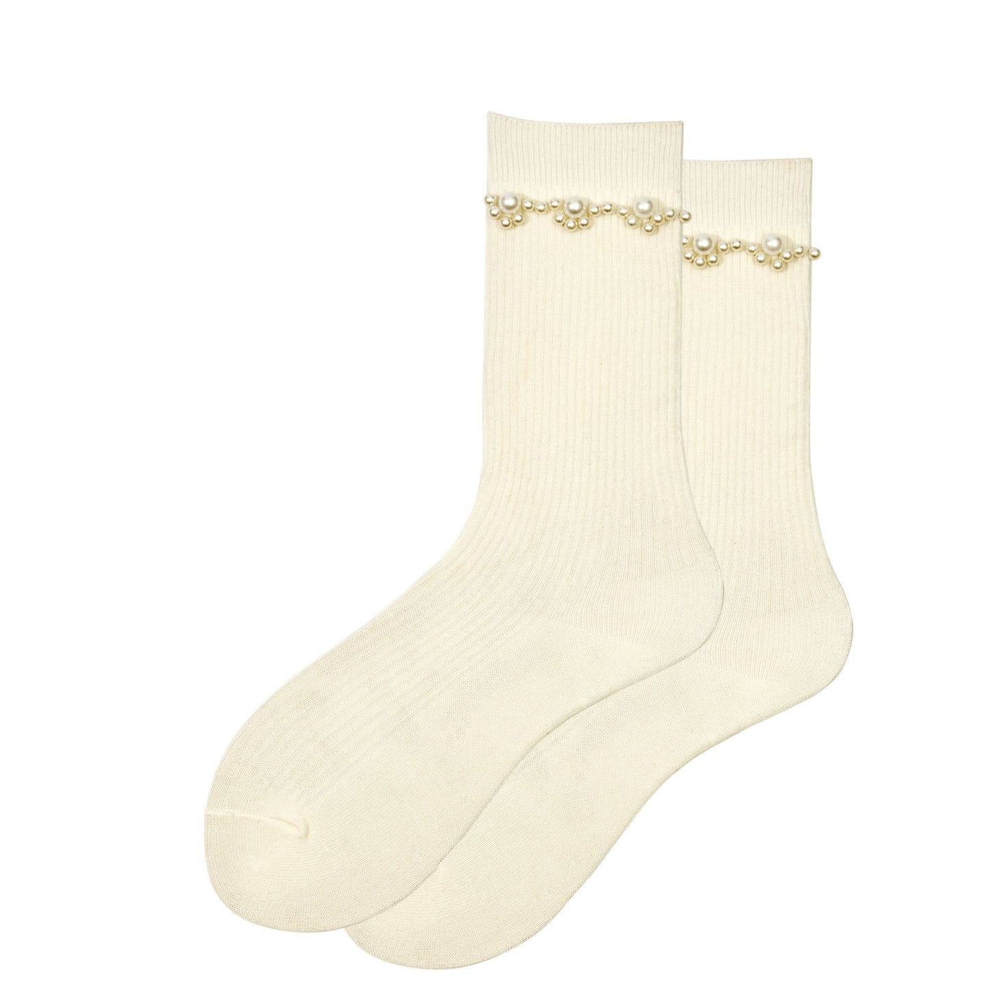 Black And White Pearl Socks Women's Tube Socks