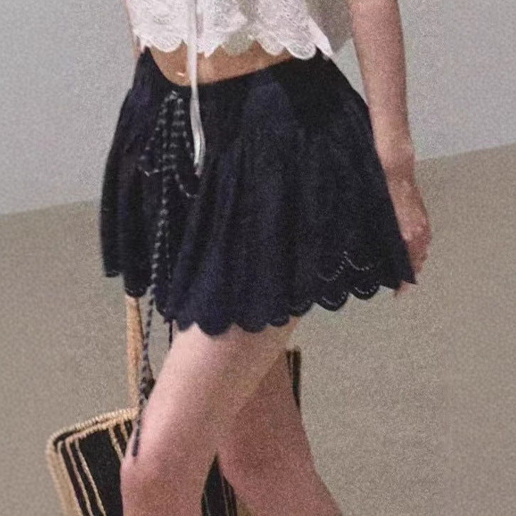 Bohemian Hollow Holiday Trend All-match Slimming Skirt