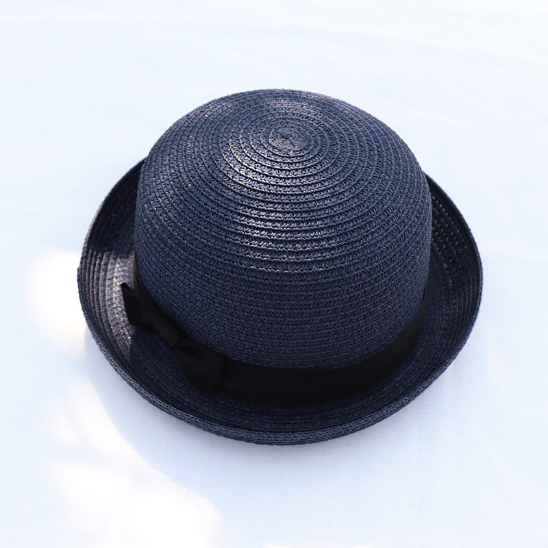 Women's New European And American Woven Bow Straw Hat