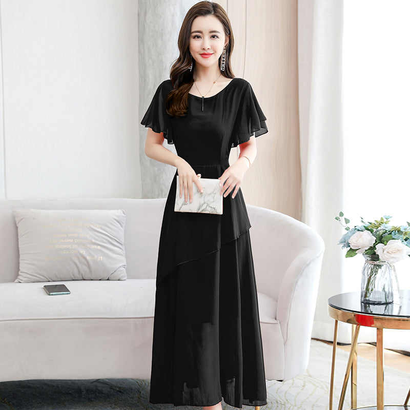 Short Sleeved Chiffon Sweet Dress For Women