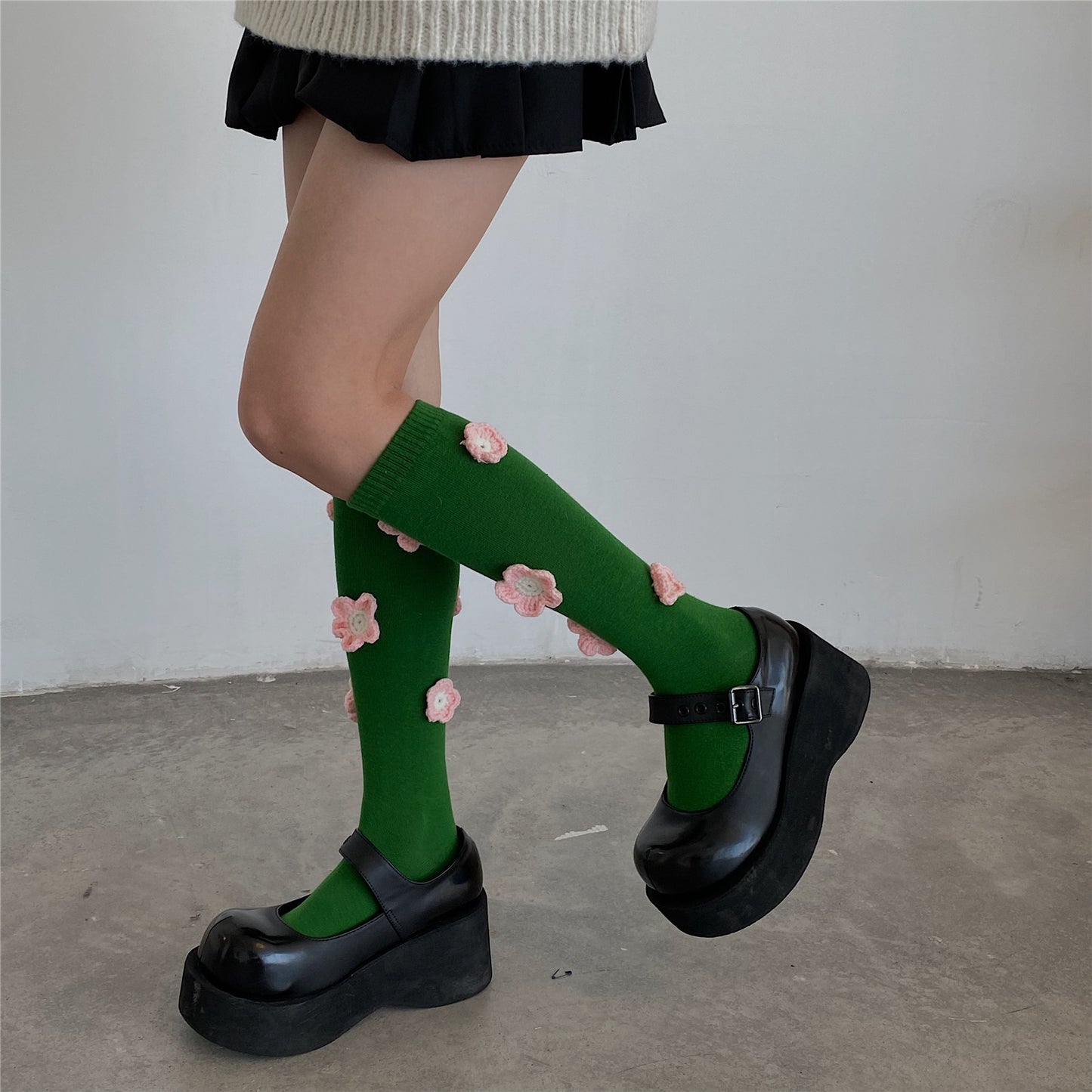 Tulip Hook Flower Long Socks Female Autumn And Winter