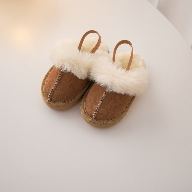 Children's Woolen Non-slip Warm Cotton Slippers