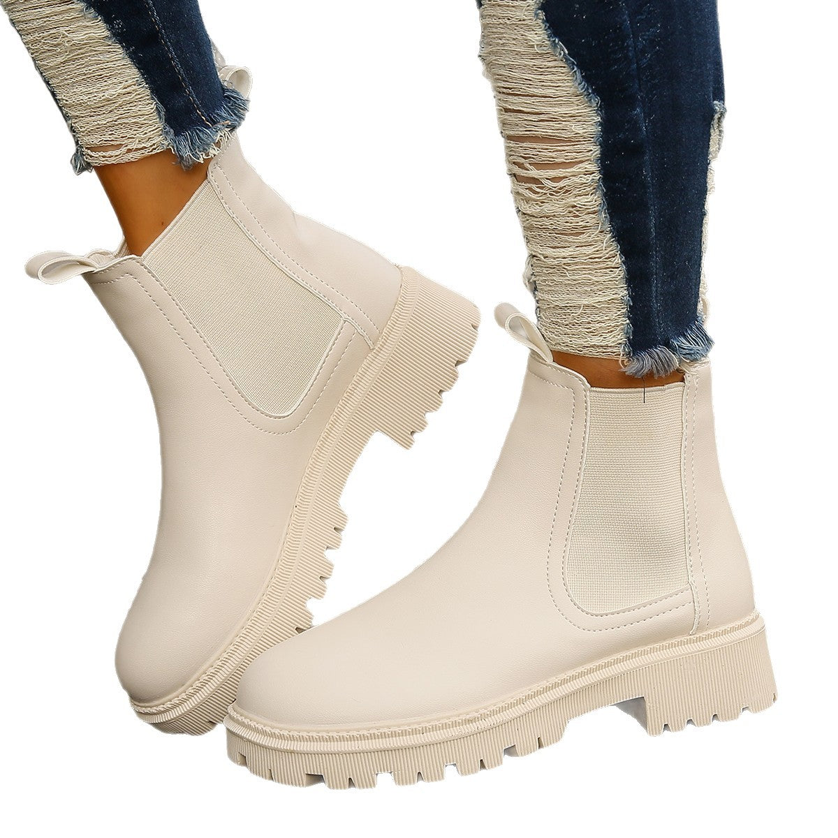 Womens Chunky Heel Martin Bootsankle Boots