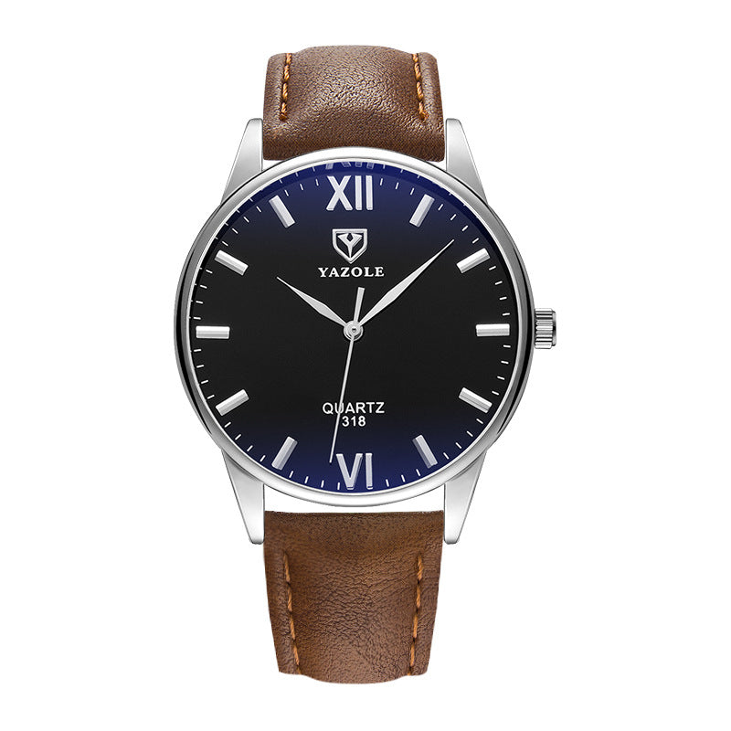 Waterproof business soft belt quartz watch