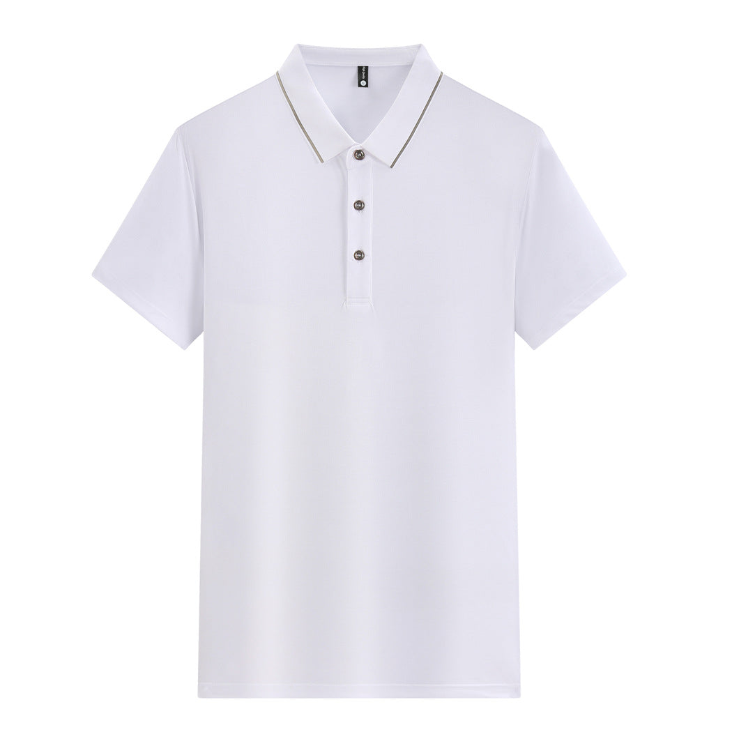 Combed Tight Mercerized Cotton Silver Polo Shirt