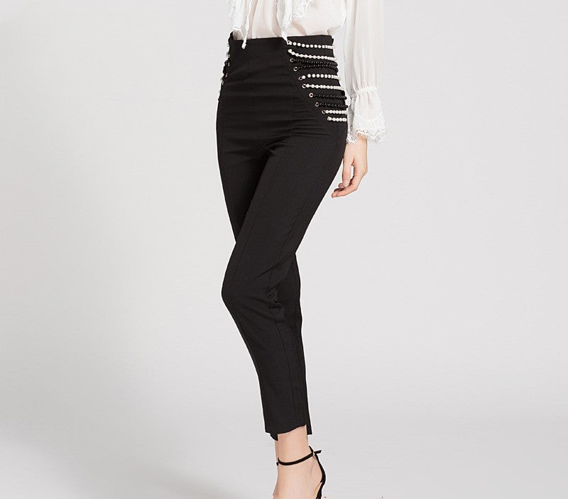 High waist slim slimming trousers