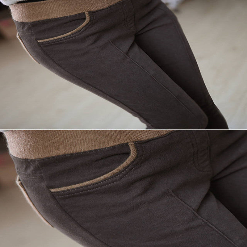 Women's plush thick threaded high waist leggings