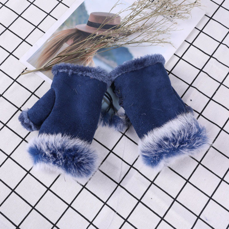 Women's Butterfly Pattern Fleece Gloves Sleeves