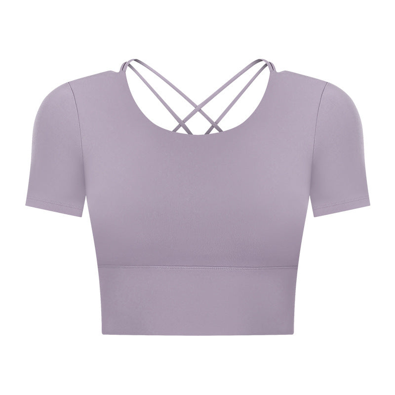 Outdoor Leisure Short Summer Women With Chest Pad Yoga T-shirt