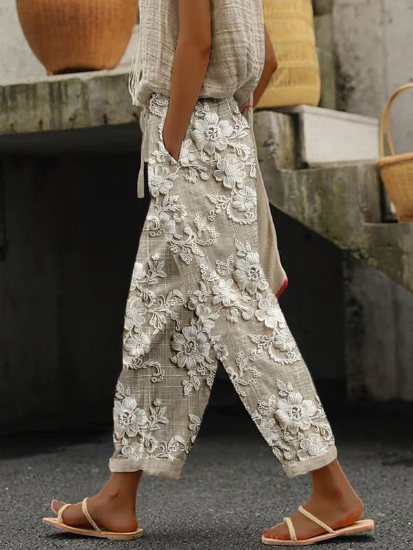 Printed Pattern Fashion Casual Trend Women's Ankle Banded Pants