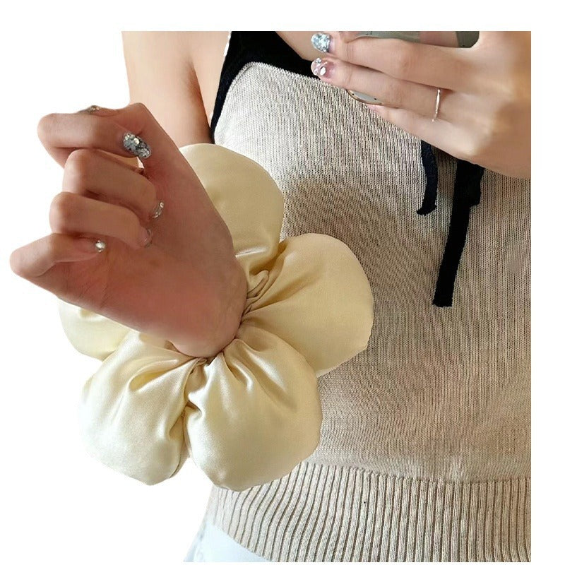 Sponge Flower Pillow Satin Large Intestine Headband