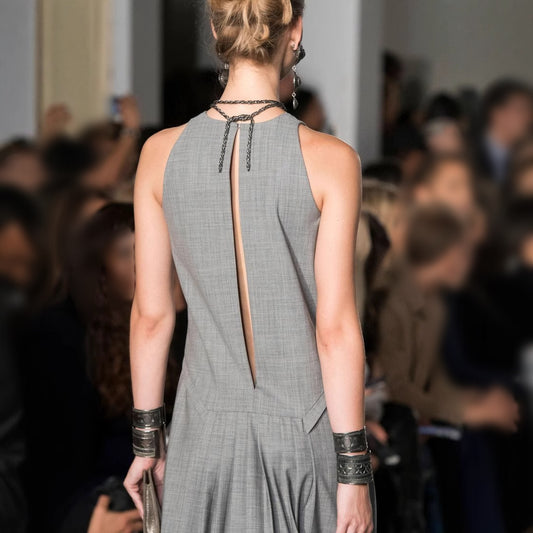 Elegant Vintage Sleeveless Suit Dress