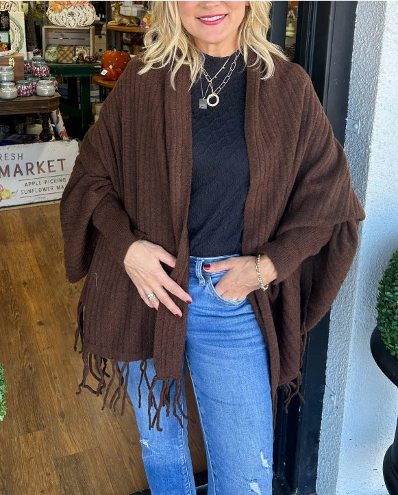 Fashionable Knitted Tassel Inverness