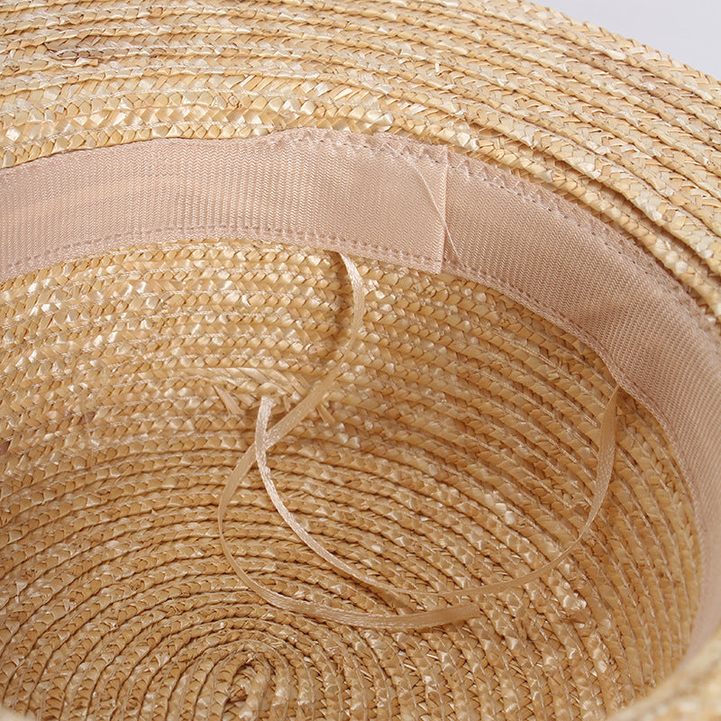 Flat Top Holiday Couple Ladies Straw Sun Hat