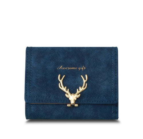 Wallet female cartoon deer short paragraph   wallet PU coin purse student small hand bag card package
