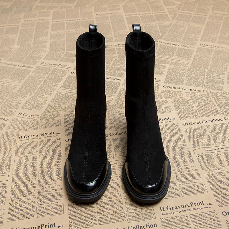 Genuine Leather Skinny Women's Short Martin Boots