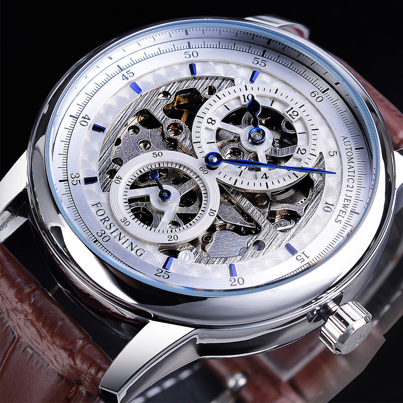 Men's fashion hollow three-needle separation mechanical watch