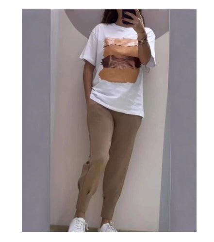 Womens Casual Top And Pants Set