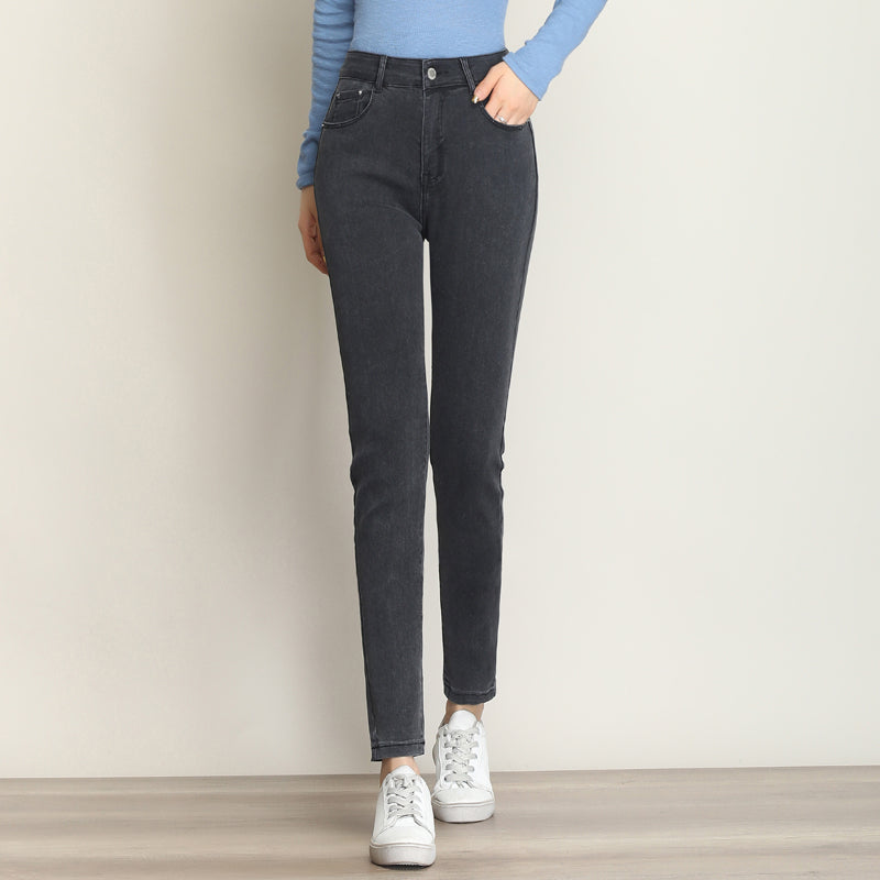 Slim Slimming Plus Size High Waist Jeans Women's Feet Pants