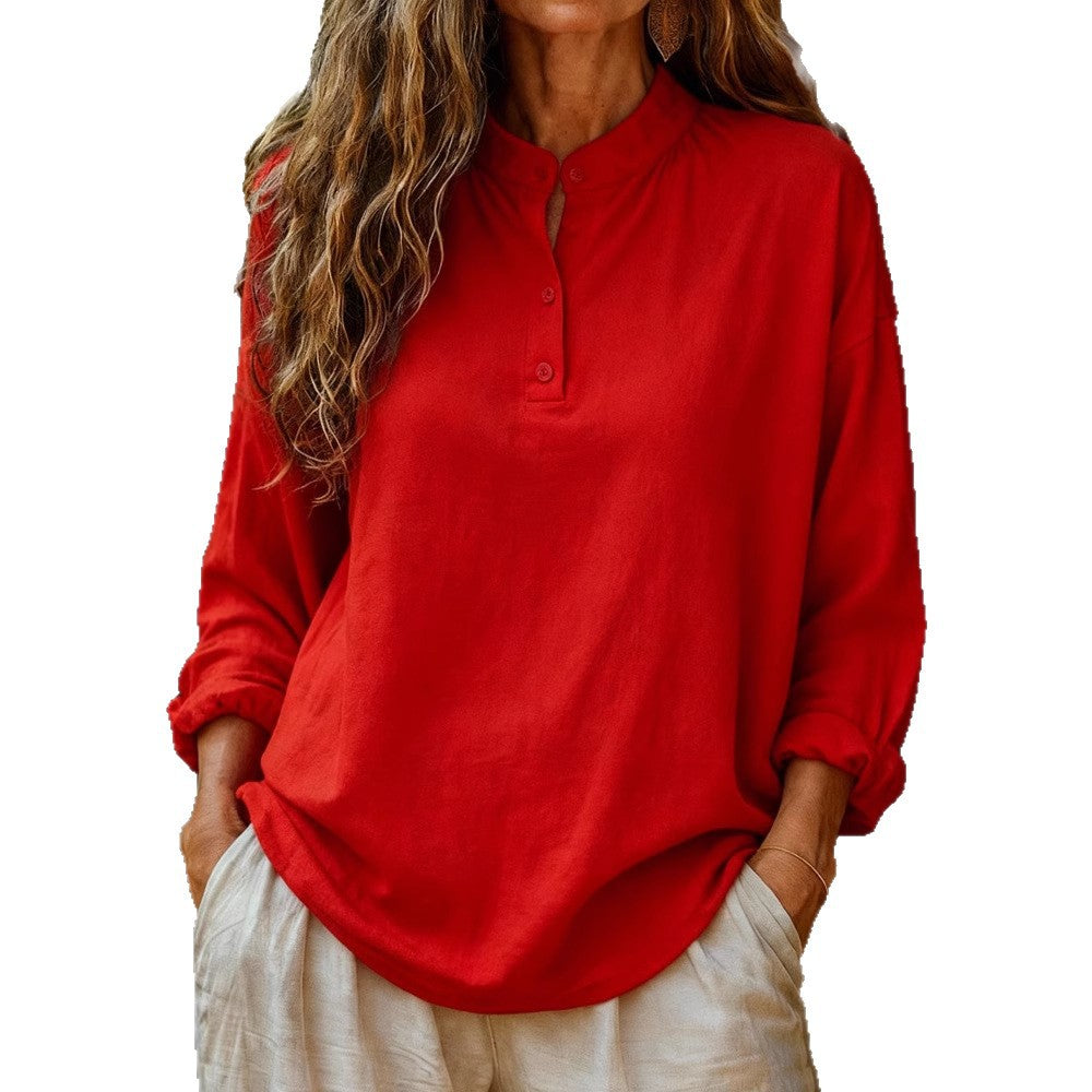 Casual Loose-fitting Fashionable Long-sleeve Crew-neck Pullover Shirt